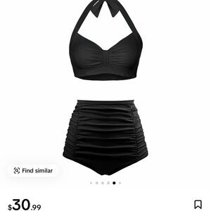 Black Halter High-Waisted Bikini